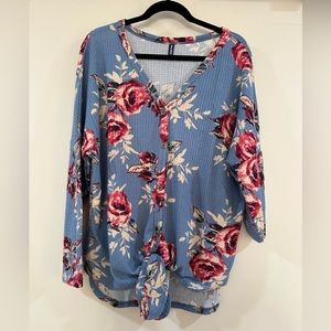 Blue floral top
